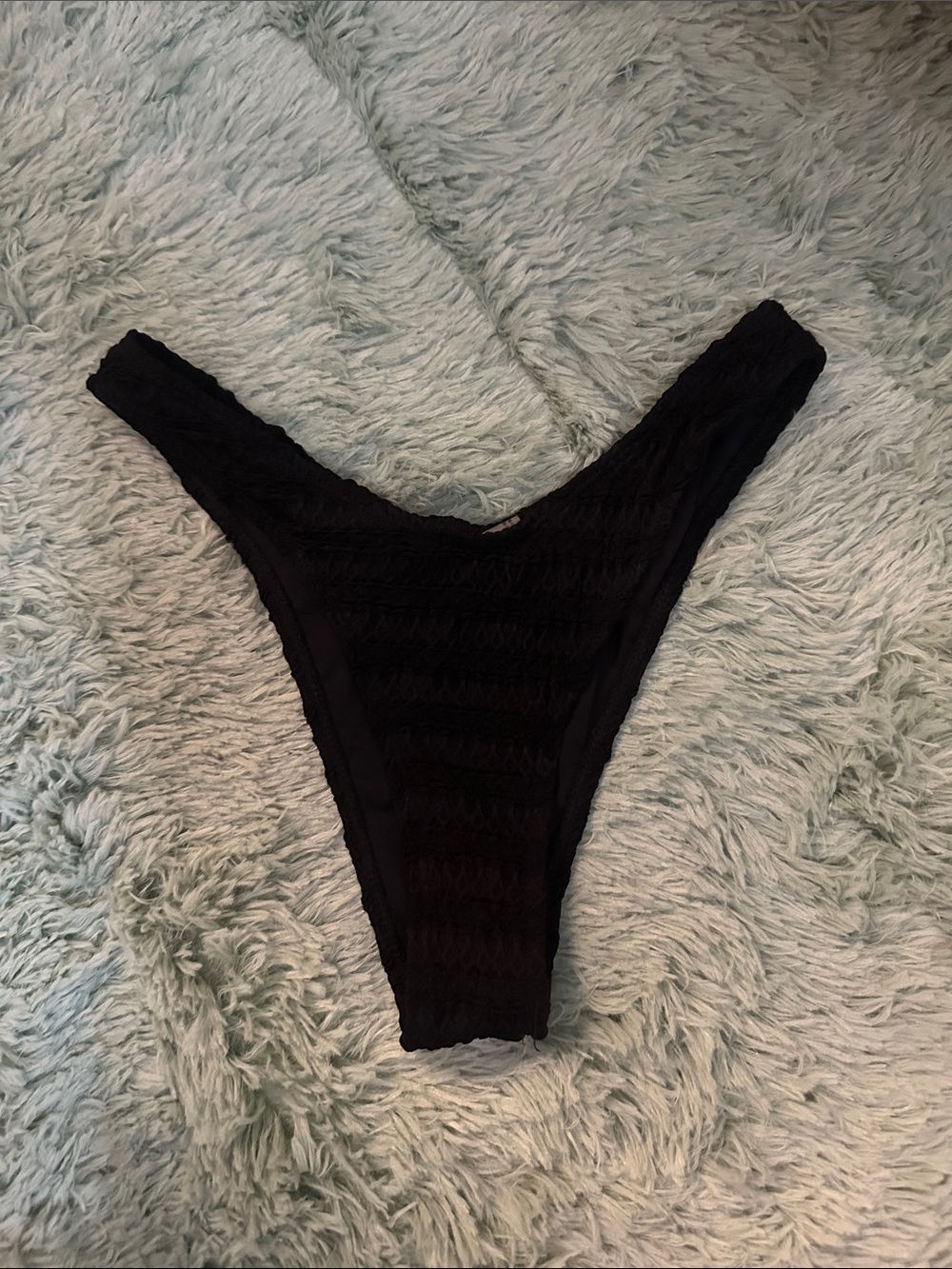 Black Lace High-Cut Bikini Bottom